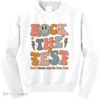 Rock The Test Dont Stress Just Do Your Best Teacher Retro Kids Sweatshirt thumb 0