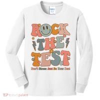 Rock The Test Dont Stress Just Do Your Best Teacher Retro Kids Long Sleeve Shirt thumb 0