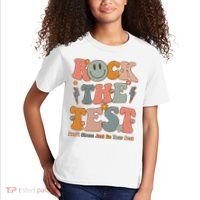 Rock The Test Dont Stress Just Do Your Best Teacher Retro Kids T-Shirt thumb 2