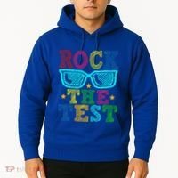 Rock The Test Testing Day Teacher Hoodie thumb 2