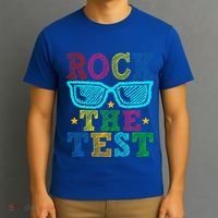 Rock The Test Testing Day Teacher T-Shirt thumb 3