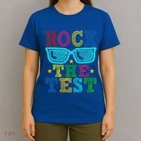 Rock The Test Testing Day Teacher T-Shirt thumb 4