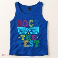 Rock The Test Testing Day Teacher Tank Top thumb 2