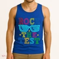 Rock The Test Testing Day Teacher Tank Top thumb 3