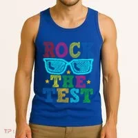 Rock The Test Testing Day Teacher Tank Top thumb 3