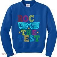 Rock The Test Testing Day Teacher Kids Sweatshirt thumb 0