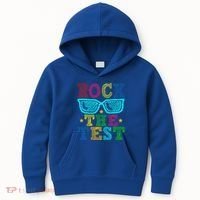 Rock The Test Testing Day Teacher Kids Hoodie thumb 0