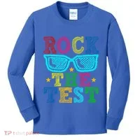 Rock The Test Testing Day Teacher Kids Long Sleeve Shirt thumb 0
