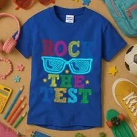 Rock The Test Testing Day Teacher Kids T-Shirt thumb 3
