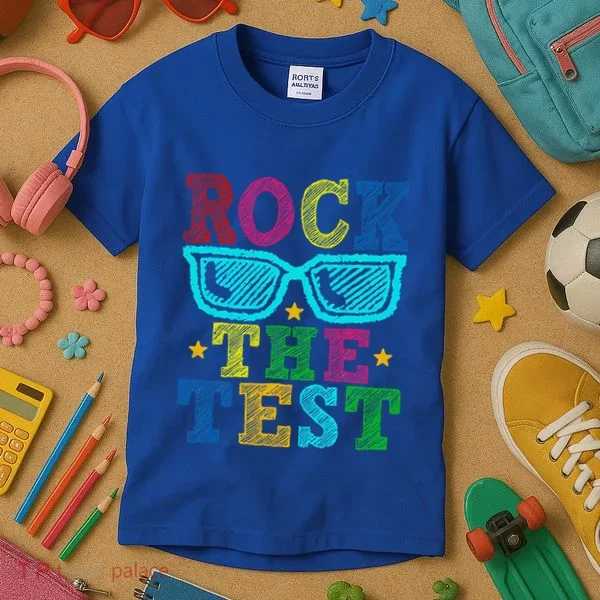Rock The Test Testing Day Teacher Kids T-Shirt