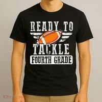 Ready To Tackle Fourth Grade Football Ball Back To School T-Shirt thumb 3
