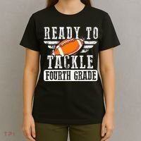 Ready To Tackle Fourth Grade Football Ball Back To School T-Shirt thumb 4