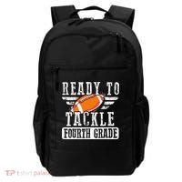 Ready To Tackle Fourth Grade Football Ball Back To School Backpack thumb 0