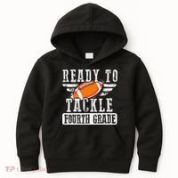 Ready To Tackle Fourth Grade Football Ball Back To School Kids Hoodie thumb 0