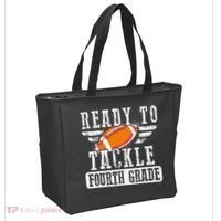 Ready To Tackle Fourth Grade Football Ball Back To School Tote Bag thumb 2
