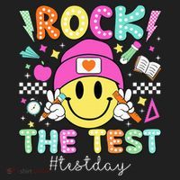 Rock The Test Testing Day Motivational Teachers Students Women's Sweatshirt thumb 2