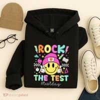Rock The Test Testing Day Motivational Teachers Students Hoodie thumb 4