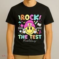 Rock The Test Testing Day Motivational Teachers Students T-Shirt thumb 3