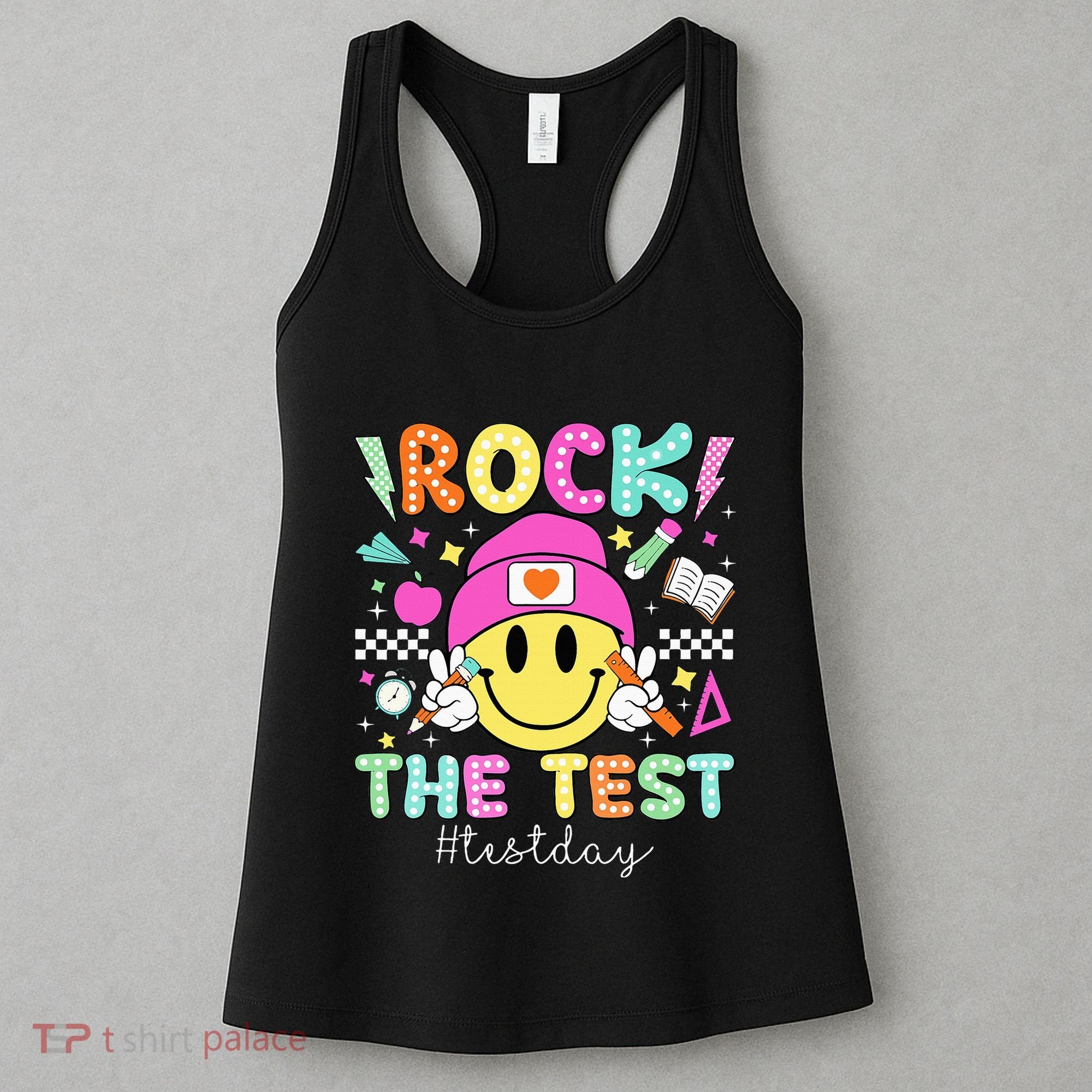 Rock The Test Testing Day Motivational Teachers Students Women's Tank Top