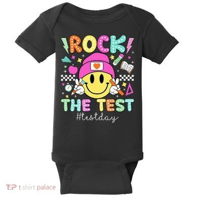 Rock The Test Testing Day Motivational Teachers Students Baby Bodysuit