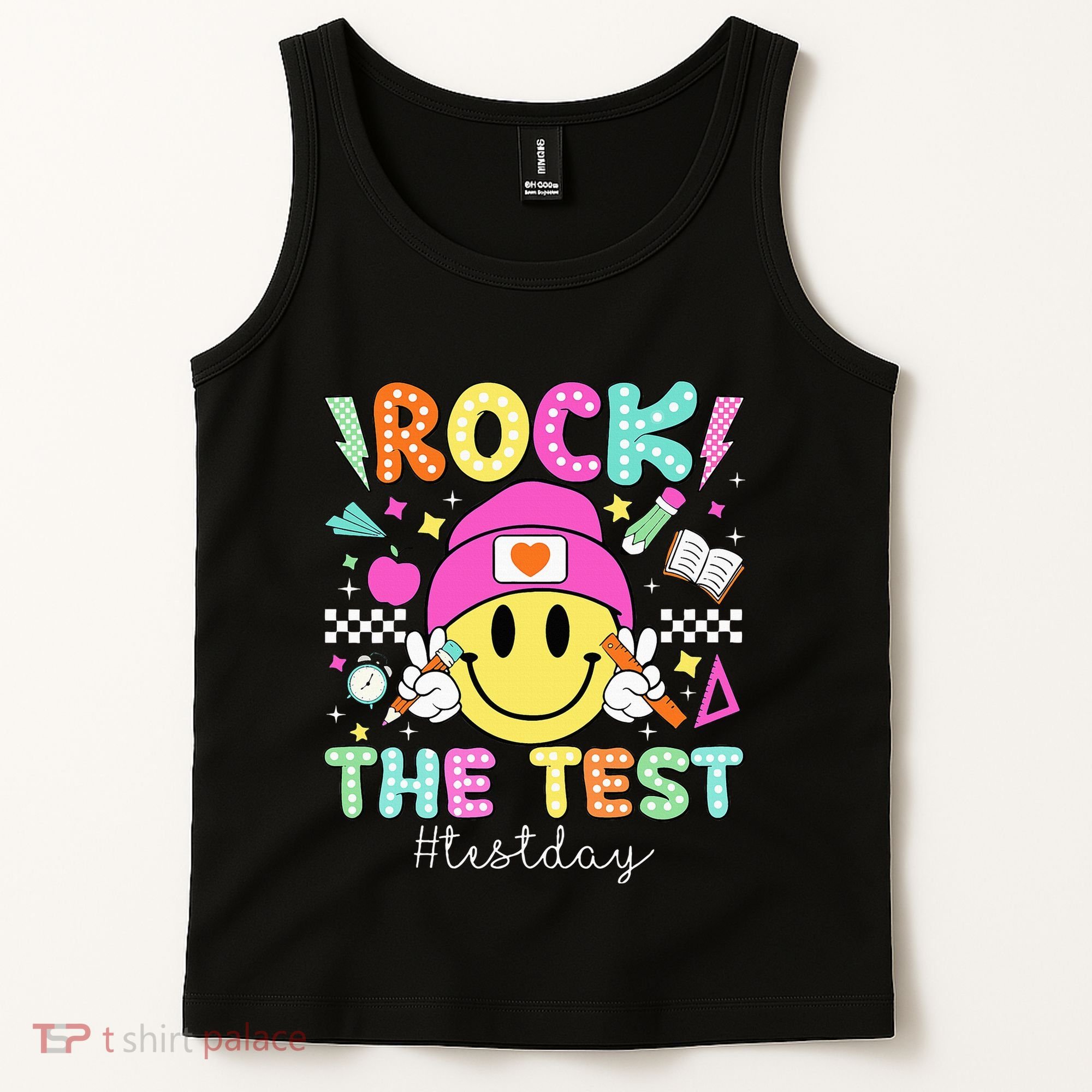 Rock The Test Testing Day Motivational Teachers Students Tank Top