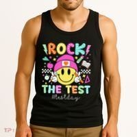 Rock The Test Testing Day Motivational Teachers Students Tank Top thumb 3