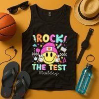 Rock The Test Testing Day Motivational Teachers Students Tank Top thumb 4