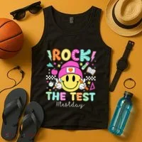 Rock The Test Testing Day Motivational Teachers Students Tank Top thumb 4