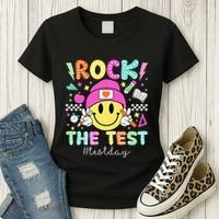 Rock The Test Testing Day Motivational Teachers Students Women's T-Shirt thumb 3
