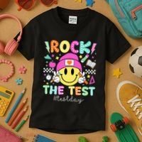Rock The Test Testing Day Motivational Teachers Students Kids T-Shirt thumb 3
