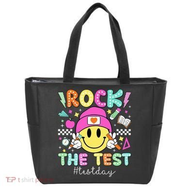 Rock The Test Testing Day Motivational Teachers Students Tote Bag