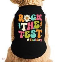 Rock The Test Motivational Retro Teachers Doggie Tank thumb 0