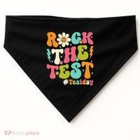 Rock The Test Motivational Retro Teachers USA-Made Doggie Bandana thumb 0