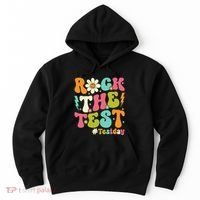 Rock The Test Motivational Retro Teachers Hoodie thumb 0