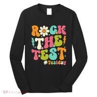 Rock The Test Motivational Retro Teachers Long Sleeve Shirt thumb 0