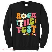 Rock The Test Motivational Retro Teachers Sweatshirt thumb 0