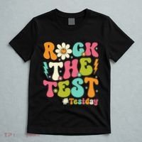 Rock The Test Motivational Retro Teachers T-Shirt thumb 5