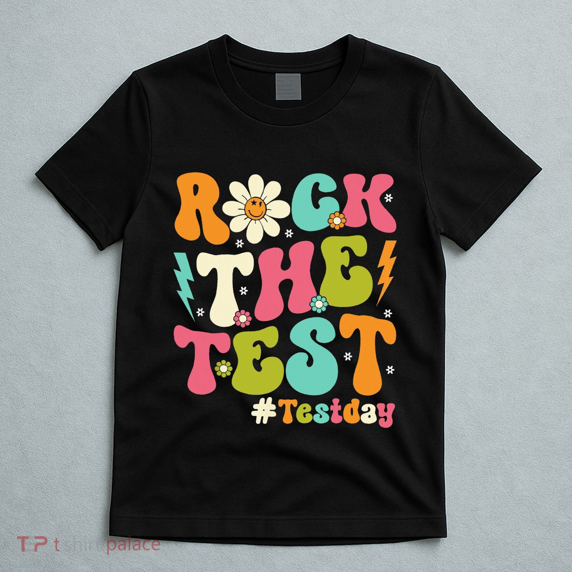 Rock The Test Motivational Retro Teachers T-Shirt