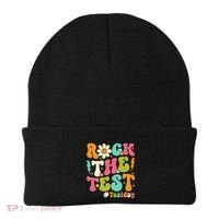 Rock The Test Motivational Retro Teachers Beanie thumb 0