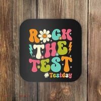 Rock The Test Motivational Retro Teachers Coaster thumb 0
