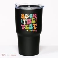 Rock The Test Motivational Retro Teachers Tumbler thumb 0
