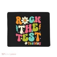 Rock The Test Motivational Retro Teachers Mousepad thumb 0