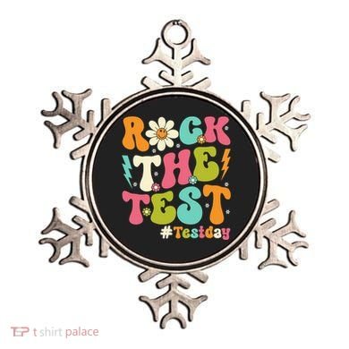 Rock The Test Motivational Retro Teachers Ornament