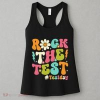 Rock The Test Motivational Retro Teachers Women's Tank Top thumb 3