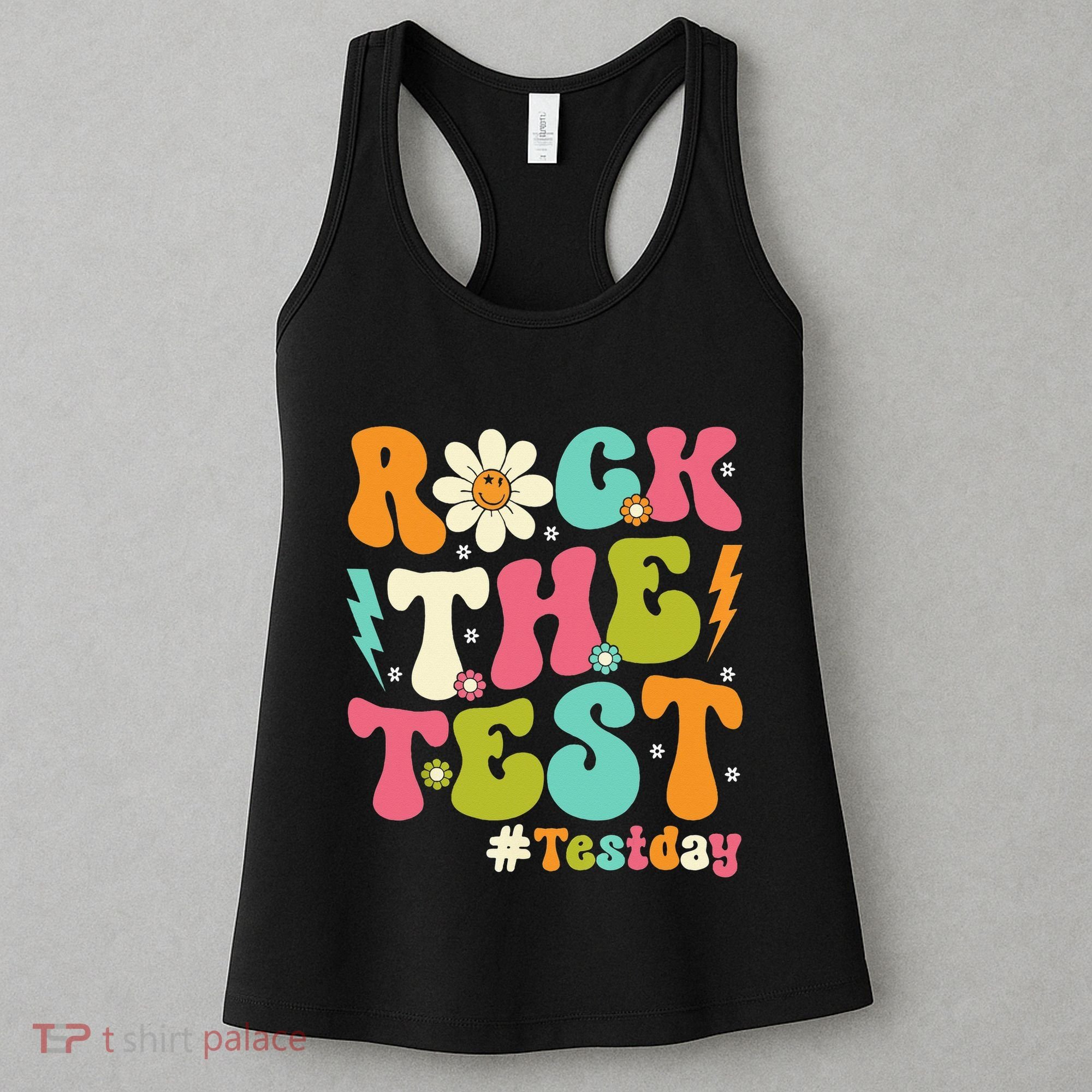 Rock The Test Motivational Retro Teachers Women's Tank Top