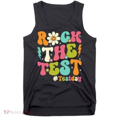Rock The Test Motivational Retro Teachers Tank Top