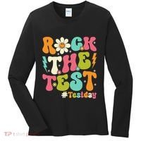 Rock The Test Motivational Retro Teachers Women's Long Sleeve Shirt thumb 0