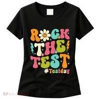 Rock The Test Motivational Retro Teachers Women's T-Shirt thumb 0