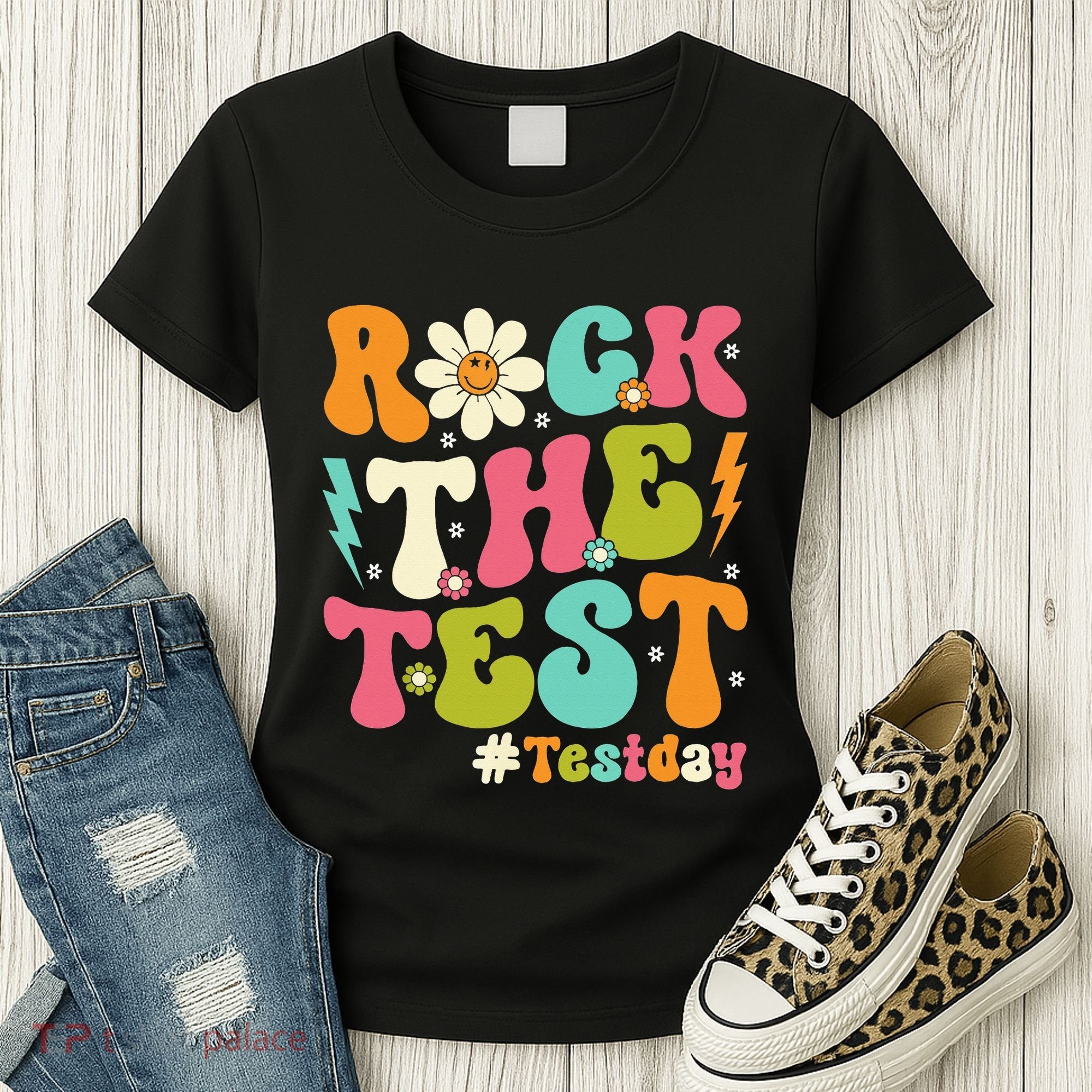 Rock The Test Motivational Retro Teachers Women's T-Shirt