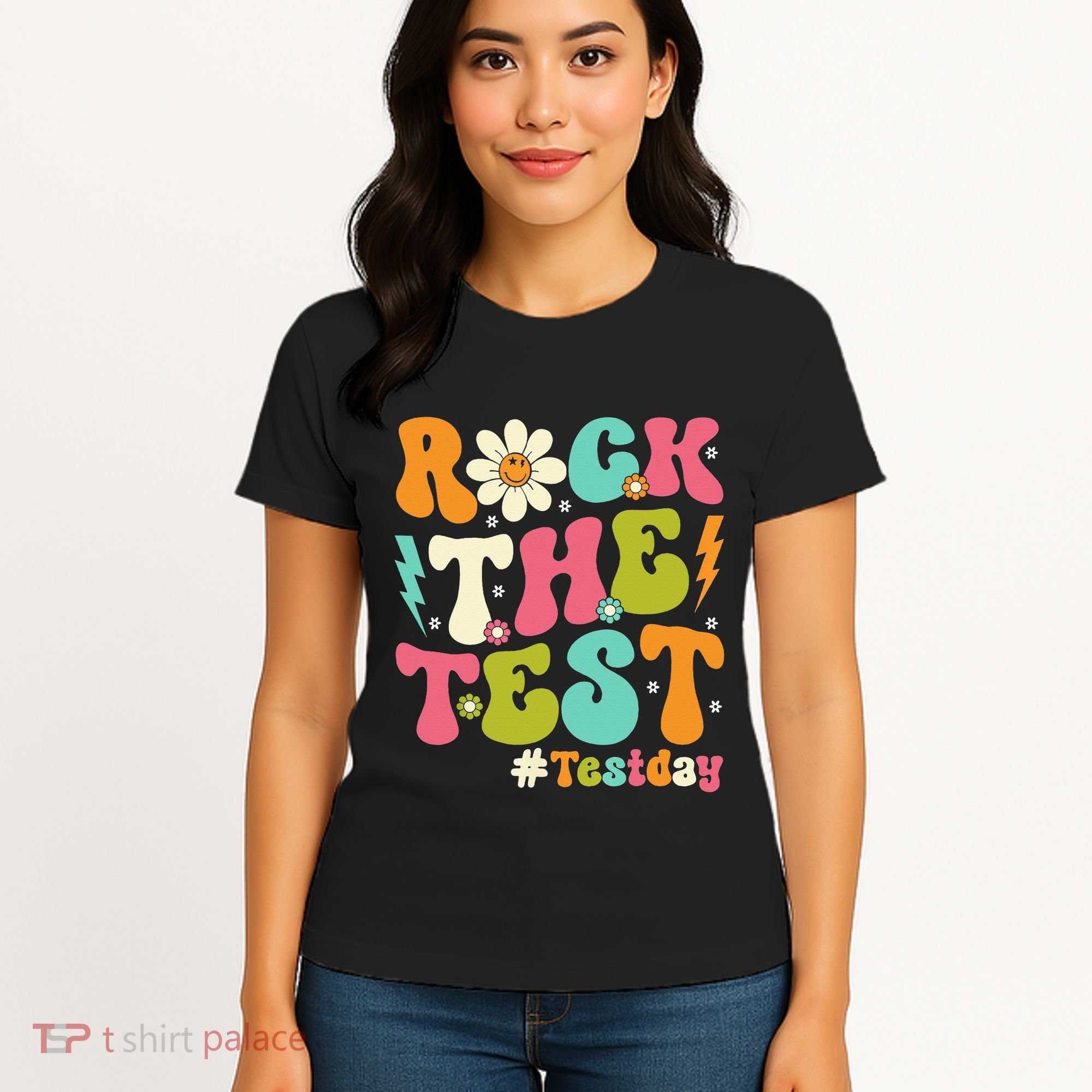 Rock The Test Motivational Retro Teachers Women's T-Shirt